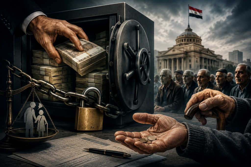 جدل يتصاعد بين اصحاب المعاشات في مصر بعد تصريحات يوسف بطرس غالي - تصميم معد بالذكاء الاصطناعي