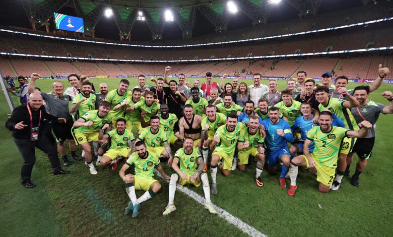 Australia celebrate qualification for the 2026 FIFA World Cup