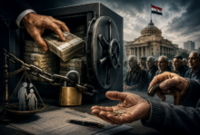 جدل يتصاعد بين اصحاب المعاشات في مصر بعد تصريحات يوسف بطرس غالي - تصميم معد بالذكاء الاصطناعي